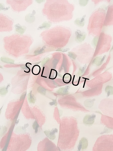 画像11: N1112T 女性用単衣  ウール アイボリー, 花 【中古】【USED】【リサイクル】 ★☆☆☆☆【N1112T】 (11)