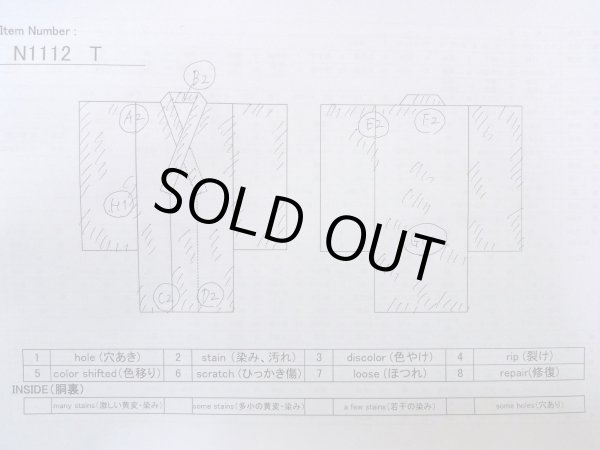画像13: N1112T 女性用単衣  ウール アイボリー, 花 【中古】【USED】【リサイクル】 ★☆☆☆☆【N1112T】 (13)