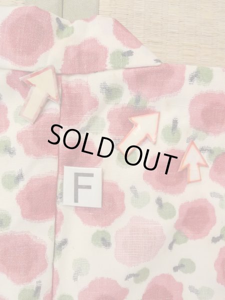 画像19: N1112T 女性用単衣  ウール アイボリー, 花 【中古】【USED】【リサイクル】 ★☆☆☆☆【N1112T】 (19)