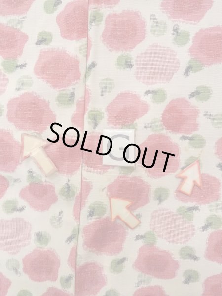 画像20: N1112T 女性用単衣  ウール アイボリー, 花 【中古】【USED】【リサイクル】 ★☆☆☆☆【N1112T】 (20)