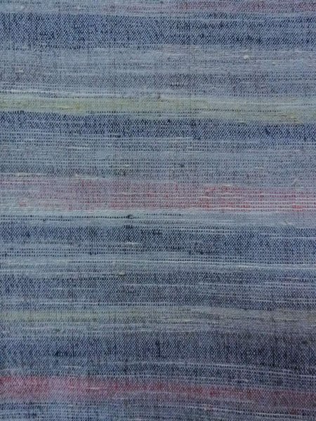画像5: N1112U 女性用単衣  ウール 灰色がかった水色, 縞 【中古】【USED】【リサイクル】 ★☆☆☆☆【N1112U】 (5)
