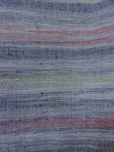 画像6: N1112U 女性用単衣  ウール 灰色がかった水色, 縞 【中古】【USED】【リサイクル】 ★☆☆☆☆【N1112U】 (6)