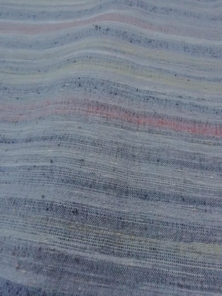 画像8: N1112U 女性用単衣  ウール 灰色がかった水色, 縞 【中古】【USED】【リサイクル】 ★☆☆☆☆【N1112U】 (8)