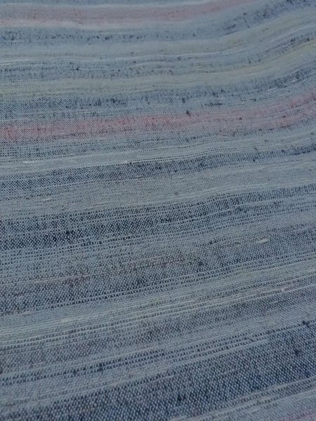 画像10: N1112U 女性用単衣  ウール 灰色がかった水色, 縞 【中古】【USED】【リサイクル】 ★☆☆☆☆【N1112U】 (10)