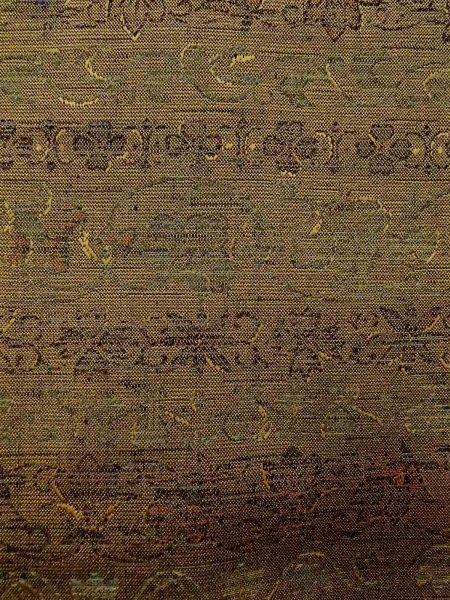 画像6: N1112Y 女性用単衣  ウール 深い黄色, 唐花 【中古】【USED】【リサイクル】 ★★★☆☆【N1112Y】 (6)