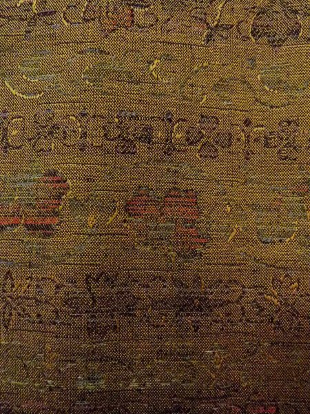 画像7: N1112Y 女性用単衣  ウール 深い黄色, 唐花 【中古】【USED】【リサイクル】 ★★★☆☆【N1112Y】 (7)