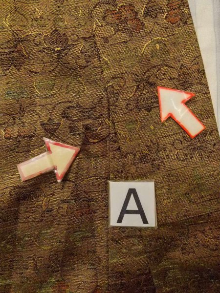 画像14: N1112Y 女性用単衣  ウール 深い黄色, 唐花 【中古】【USED】【リサイクル】 ★★★☆☆【N1112Y】 (14)