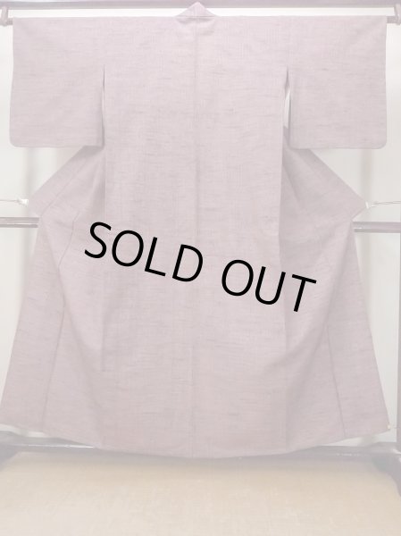 画像1: N1112Z 女性用単衣  ウール 深い赤色, チェック柄 【中古】【USED】【リサイクル】 ★★★★☆【N1112Z】 (1)