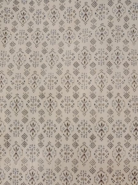 画像3: N1113B 女性用単衣  ウール アイボリー, 花 【中古】【USED】【リサイクル】 ★★☆☆☆【N1113B】 (3)