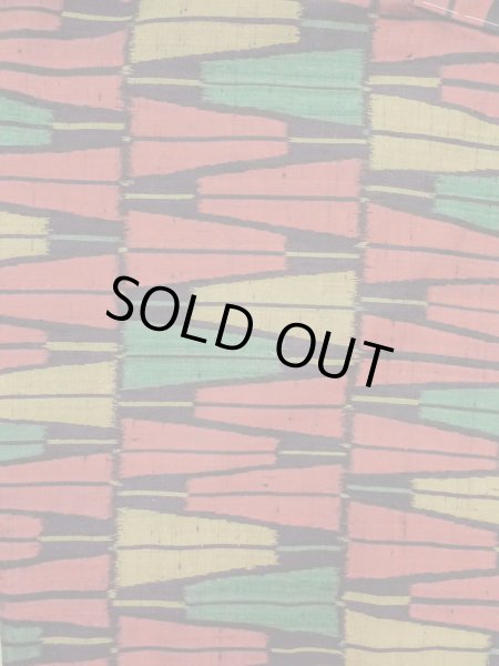 画像3: N1126C 女性用紬  シルク（正絹） 鮮やかマルチカラー, 扇 【中古】【USED】【リサイクル】 ★★★★☆【N1126C】 (3)