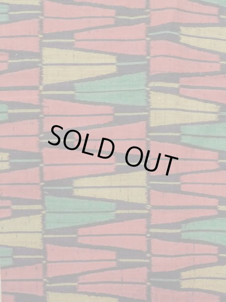 画像4: N1126C 女性用紬  シルク（正絹） 鮮やかマルチカラー, 扇 【中古】【USED】【リサイクル】 ★★★★☆【N1126C】 (4)