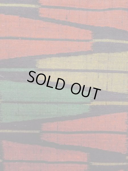 画像6: N1126C 女性用紬  シルク（正絹） 鮮やかマルチカラー, 扇 【中古】【USED】【リサイクル】 ★★★★☆【N1126C】 (6)