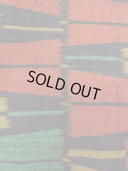 画像7: N1126C 女性用紬  シルク（正絹） 鮮やかマルチカラー, 扇 【中古】【USED】【リサイクル】 ★★★★☆【N1126C】 (7)