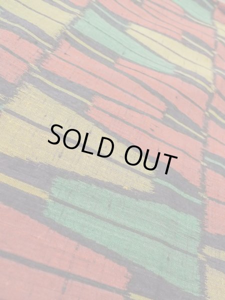 画像8: N1126C 女性用紬  シルク（正絹） 鮮やかマルチカラー, 扇 【中古】【USED】【リサイクル】 ★★★★☆【N1126C】 (8)