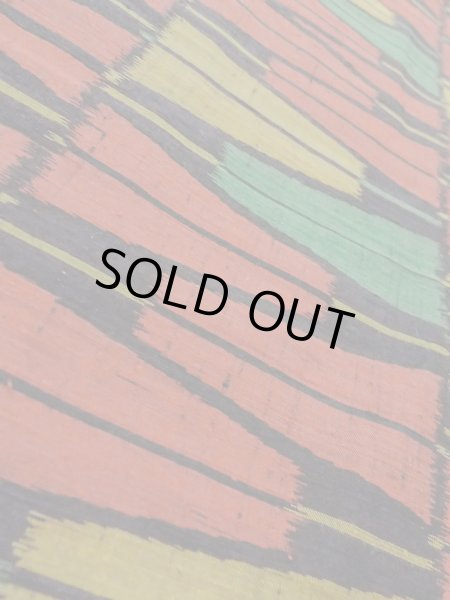 画像9: N1126C 女性用紬  シルク（正絹） 鮮やかマルチカラー, 扇 【中古】【USED】【リサイクル】 ★★★★☆【N1126C】 (9)