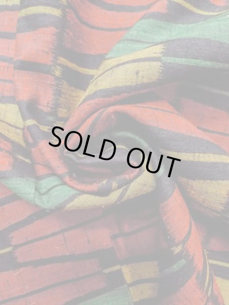 画像11: N1126C 女性用紬  シルク（正絹） 鮮やかマルチカラー, 扇 【中古】【USED】【リサイクル】 ★★★★☆【N1126C】 (11)