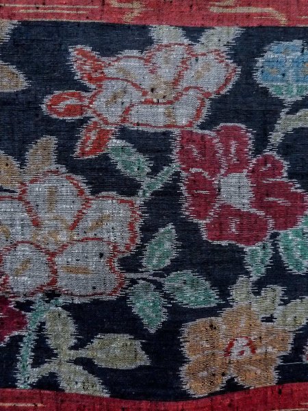 画像6: N1126D 女性用紬  シルク(正絹) 深いえんじ, 花 【中古】【USED】【リサイクル】 ★★★★☆【N1126D】 (6)