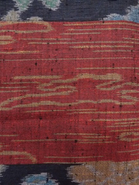 画像7: N1126D 女性用紬  シルク(正絹) 深いえんじ, 花 【中古】【USED】【リサイクル】 ★★★★☆【N1126D】 (7)