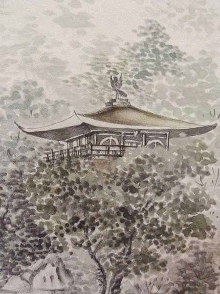 画像11: N1126N 女性用訪問着  シルク（正絹） 紫みアイボリー, 寺 【中古】【USED】【リサイクル】 ★★★☆☆【N1126N】 (11)