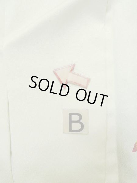 画像20: N1126O 女性用訪問着  シルク（正絹） 淡い黄緑色, ぼたん 【中古】【USED】【リサイクル】 ★★★☆☆【N1126O】 (20)