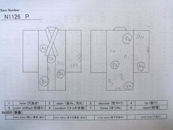 画像19: N1126P 女性用訪問着  シルク(正絹) 淡いベージュ, 桜 【中古】【USED】【リサイクル】 ★★☆☆☆【N1126P】 (19)
