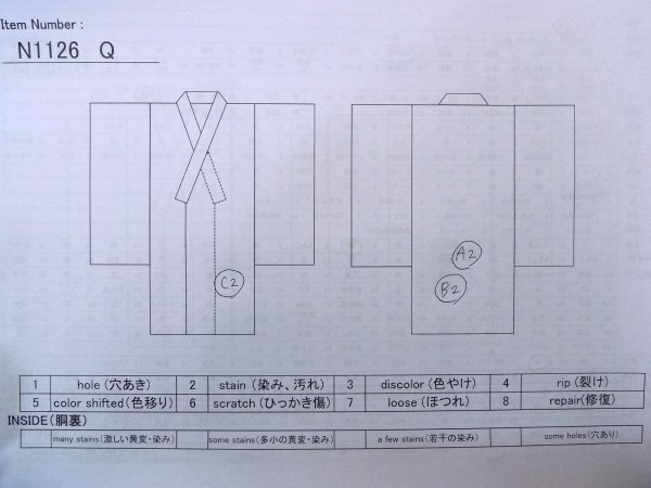画像16: N1126Q 女性用訪問着  シルク(正絹) 青, ぼたん 【中古】【USED】【リサイクル】 ★★★☆☆【N1126Q】 (16)