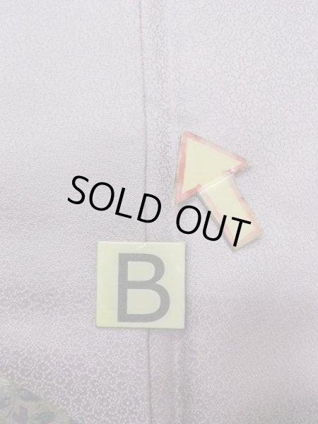 画像20: N1126S 女性用訪問着  シルク（正絹） 淡い灰色がかった藤色, ききょう 【中古】【USED】【リサイクル】 ★★★☆☆【N1126S】 (20)