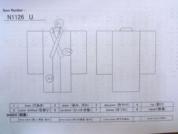 画像16: N1126U 女性用訪問着  シルク(正絹) 光沢のあるオフ ホワイト, バラ 【中古】【USED】【リサイクル】 ★★★☆☆【N1126U】 (16)