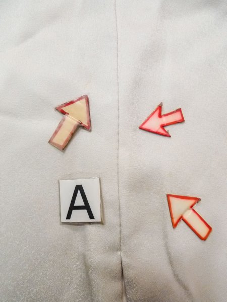 画像19: N1126W 女性用訪問着  シルク（正絹） 淡い水色, 桜 【中古】【USED】【リサイクル】 ★★☆☆☆【N1126W】 (19)