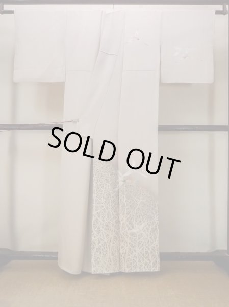 画像2: N1126X 女性用訪問着  シルク（正絹） 淡い紫色, 鳥 【中古】【USED】【リサイクル】 ★★★☆☆【N1126X】 (2)