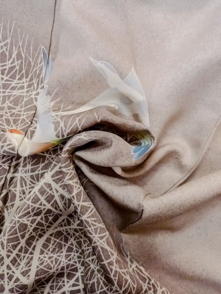 画像16: N1126X 女性用訪問着  シルク(正絹) 淡い紫色, 鳥 【中古】【USED】【リサイクル】 ★★★☆☆【N1126X】 (16)