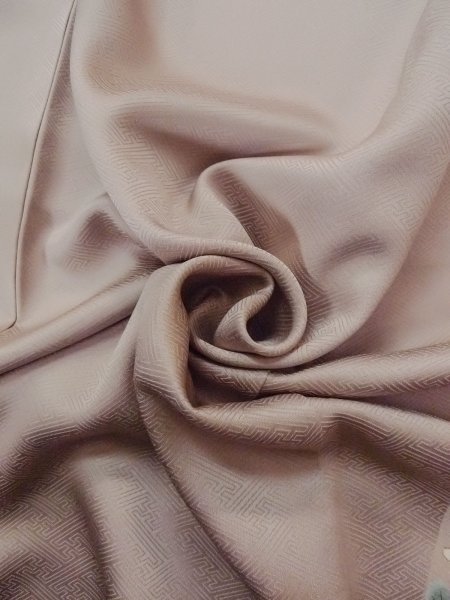 画像15: N1126Y 女性用訪問着  シルク（正絹） 淡いえんじ, 菊 【中古】【USED】【リサイクル】 ★★★☆☆【N1126Y】 (15)