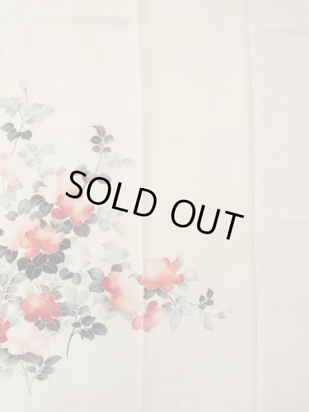 画像5: N1127A 女性用訪問着  シルク（正絹） アイボリー, 花 【中古】【USED】【リサイクル】 ★★☆☆☆【N1127A】 (5)