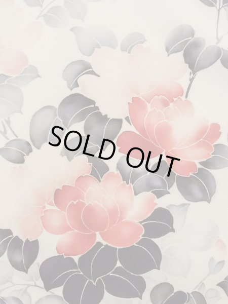 画像8: N1127A 女性用訪問着  シルク（正絹） アイボリー, 花 【中古】【USED】【リサイクル】 ★★☆☆☆【N1127A】 (8)