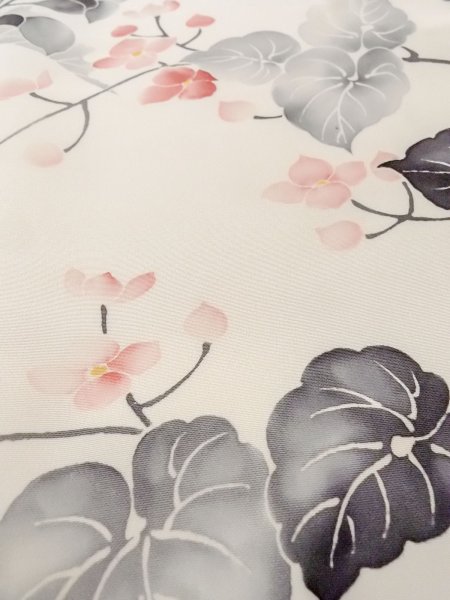 画像11: N1127A 女性用訪問着  シルク（正絹） アイボリー, 花 【中古】【USED】【リサイクル】 ★★☆☆☆【N1127A】 (11)