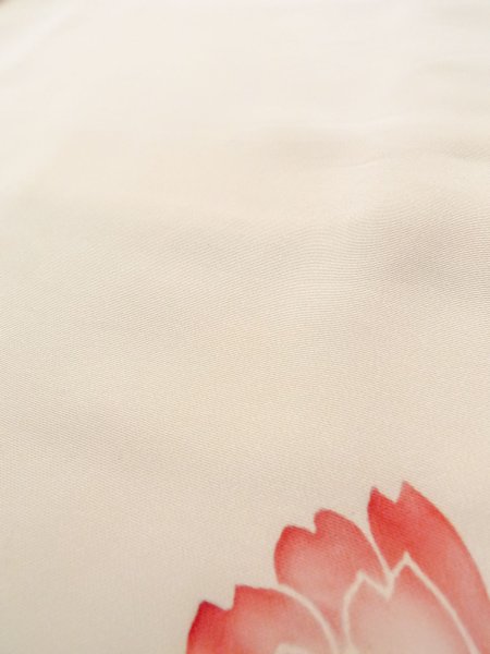 画像13: N1127A 女性用訪問着  シルク（正絹） アイボリー, 花 【中古】【USED】【リサイクル】 ★★☆☆☆【N1127A】 (13)