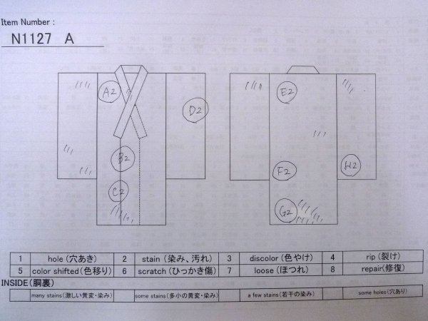 画像16: N1127A 女性用訪問着  シルク（正絹） アイボリー, 花 【中古】【USED】【リサイクル】 ★★☆☆☆【N1127A】 (16)