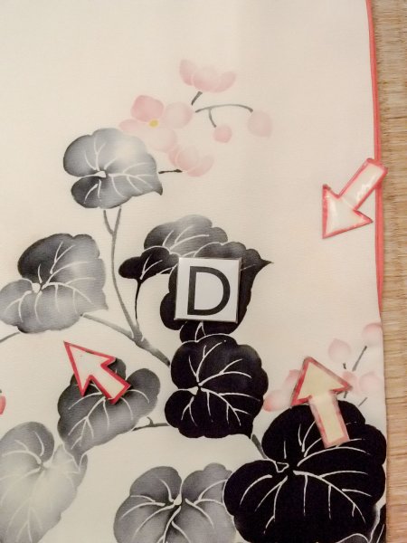 画像20: N1127A 女性用訪問着  シルク（正絹） アイボリー, 花 【中古】【USED】【リサイクル】 ★★☆☆☆【N1127A】 (20)