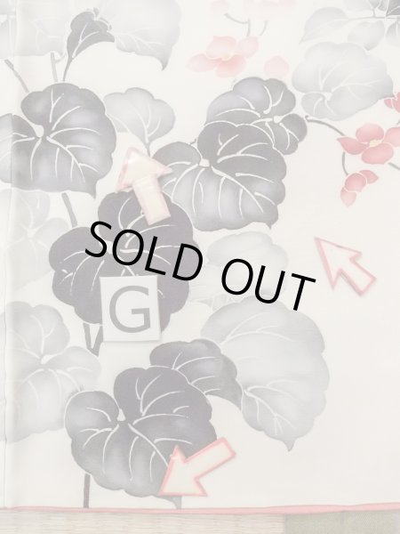 画像23: N1127A 女性用訪問着  シルク（正絹） アイボリー, 花 【中古】【USED】【リサイクル】 ★★☆☆☆【N1127A】 (23)