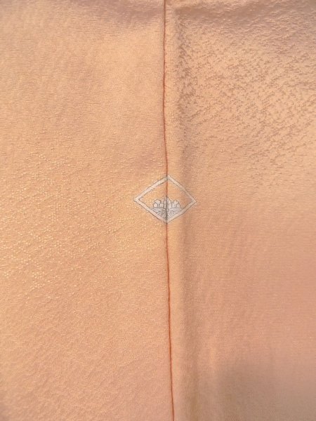 画像3: N1210D 女性用色無地  シルク(正絹) 淡い橙色, 抽象的模様 【中古】【USED】【リサイクル】 ★★★☆☆【N1210D】 (3)