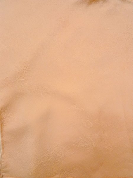 画像4: N1210D 女性用色無地  シルク(正絹) 淡い橙色, 抽象的模様 【中古】【USED】【リサイクル】 ★★★☆☆【N1210D】 (4)