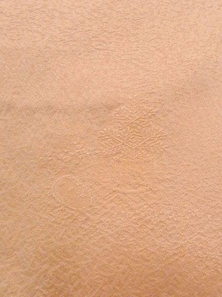 画像6: N1210D 女性用色無地  シルク(正絹) 淡い橙色, 抽象的模様 【中古】【USED】【リサイクル】 ★★★☆☆【N1210D】 (6)