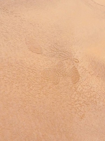 画像9: N1210D 女性用色無地  シルク(正絹) 淡い橙色, 抽象的模様 【中古】【USED】【リサイクル】 ★★★☆☆【N1210D】 (9)