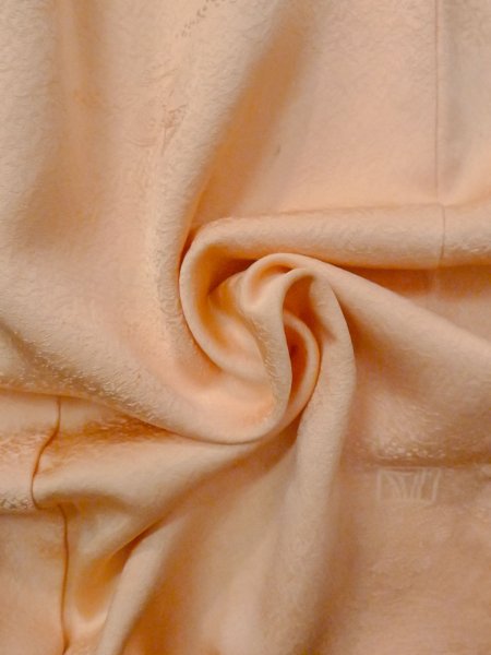 画像13: N1210D 女性用色無地  シルク(正絹) 淡い橙色, 抽象的模様 【中古】【USED】【リサイクル】 ★★★☆☆【N1210D】 (13)