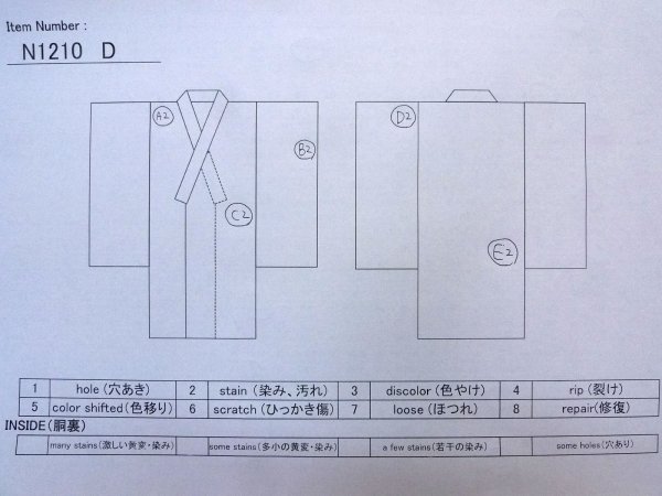 画像14: N1210D 女性用色無地  シルク(正絹) 淡い橙色, 抽象的模様 【中古】【USED】【リサイクル】 ★★★☆☆【N1210D】 (14)