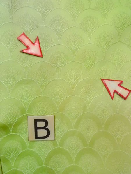 画像15: N1210F 女性用色無地  シルク(正絹) 薄い黄緑色, ぼかし 【中古】【USED】【リサイクル】 ★★☆☆☆【N1210F】 (15)