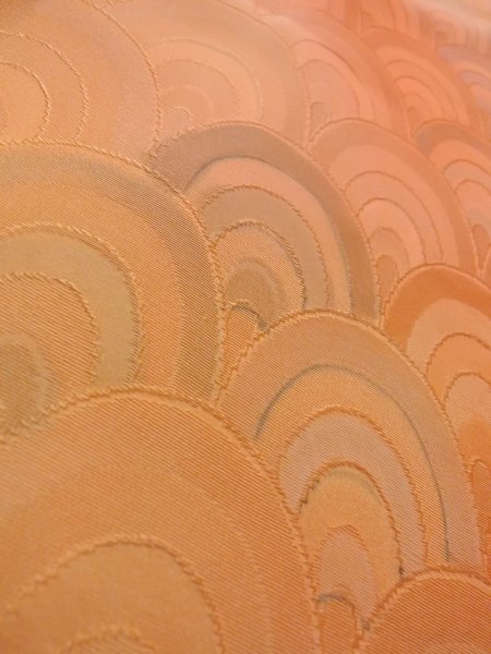 画像9: N1210G 女性用色無地  シルク(正絹) 淡い橙色, ぼかし 【中古】【USED】【リサイクル】 ★★★☆☆【N1210G】 (9)