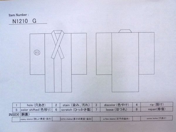画像13: N1210G 女性用色無地  シルク(正絹) 淡い橙色, ぼかし 【中古】【USED】【リサイクル】 ★★★☆☆【N1210G】 (13)