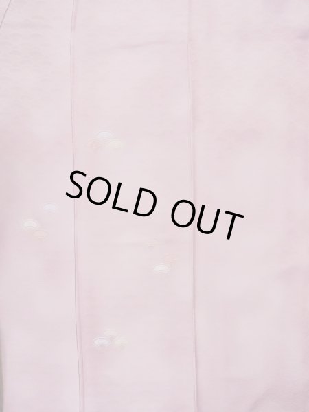 画像4: N1210J 女性用付下げ  シルク（正絹） 薄い灰色がかった桃色, ぼかし 【中古】【USED】【リサイクル】 ★★★☆☆【N1210J】 (4)