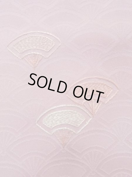 画像7: N1210J 女性用付下げ  シルク（正絹） 薄い灰色がかった桃色, ぼかし 【中古】【USED】【リサイクル】 ★★★☆☆【N1210J】 (7)